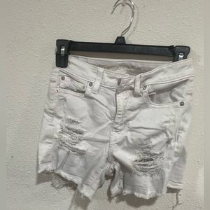 White jean shorts